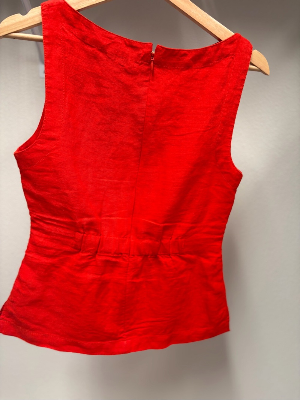 Madewell Red Sleeveless Peplum Tank - Picture 3 of 6